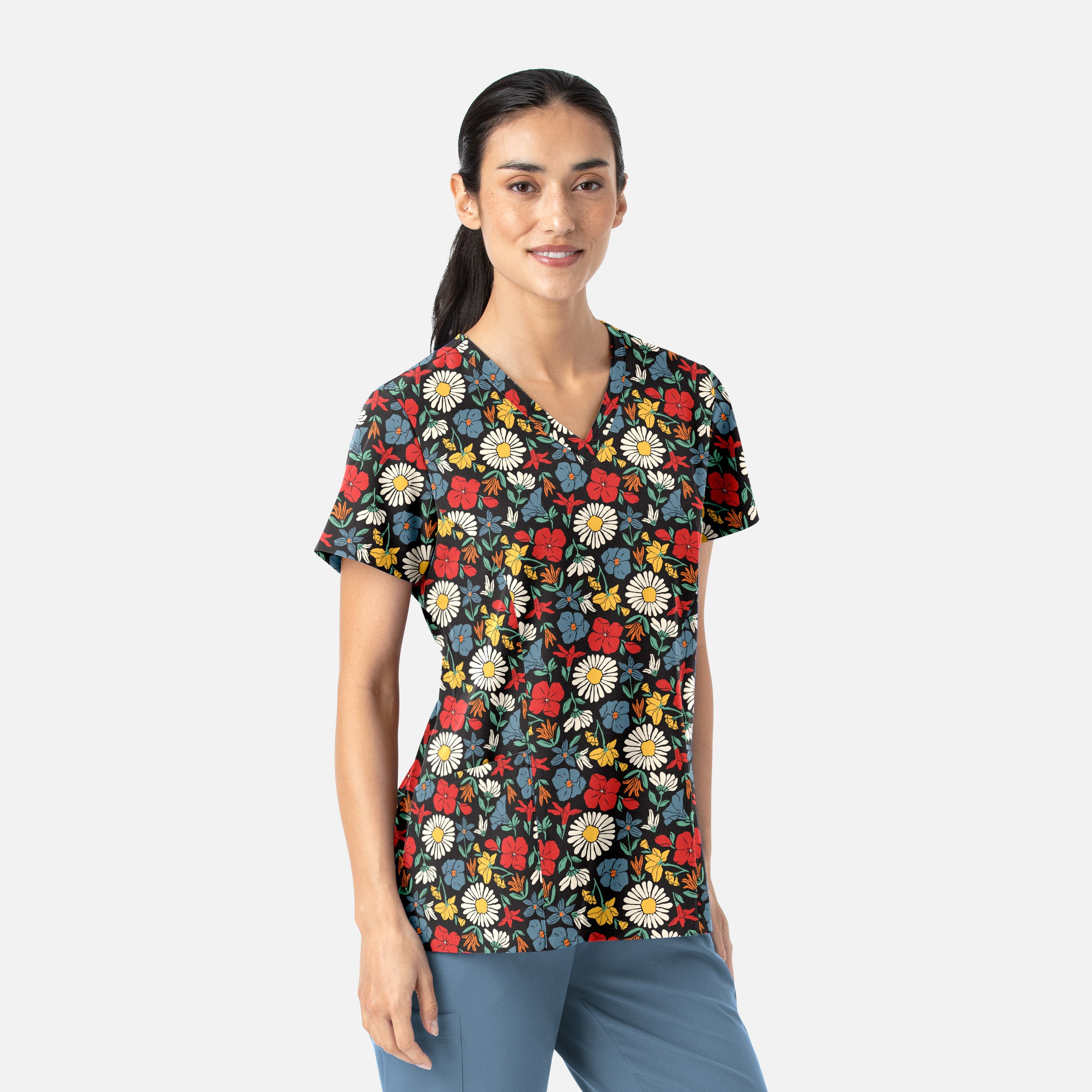 Maevn Prints Women's Scrub Top – Wildflower Pop (1797) – UW Official