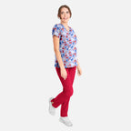 Maevn Prints Women's Scrub Top – Americana Bows (1797)