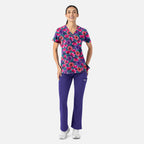 Maevn Prints Women's Scrub Top – Autumn Bloom (1797)