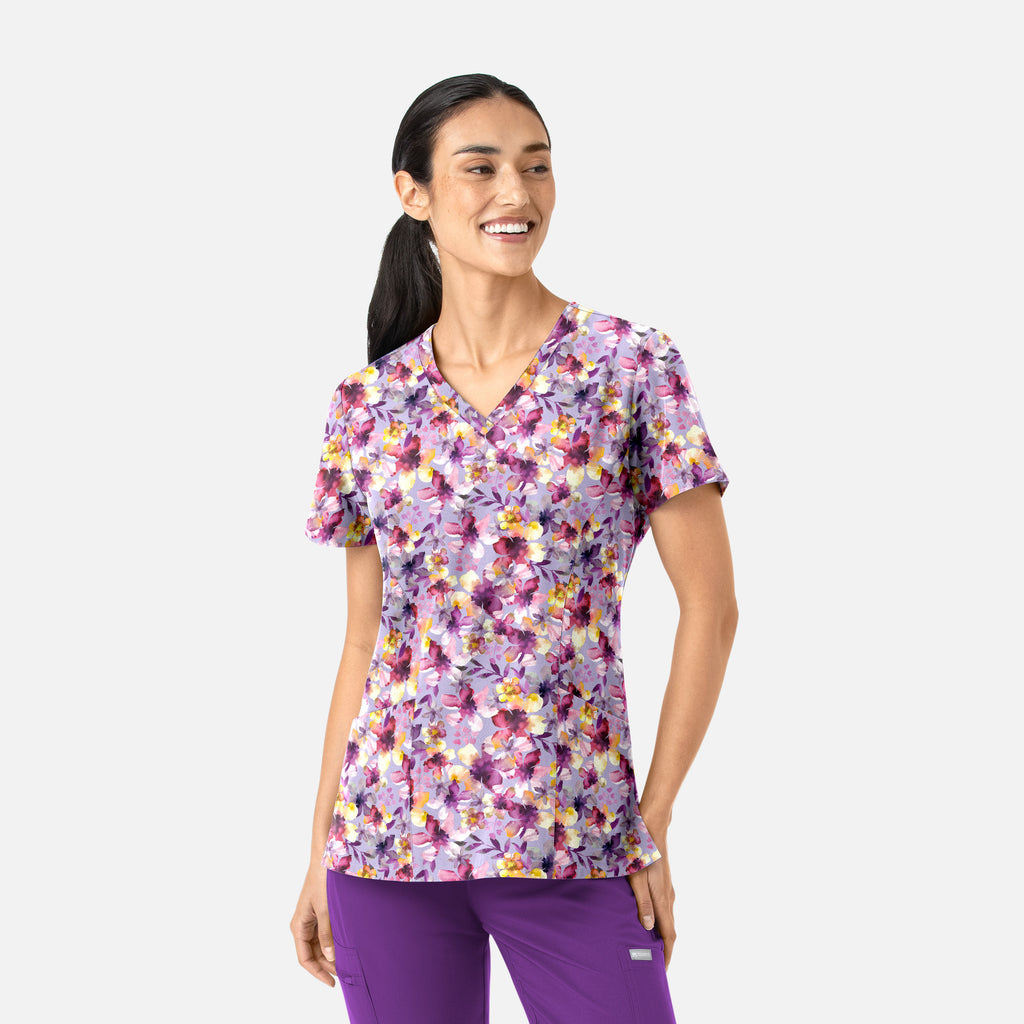 Maevn Prints Women's Scrub Top – Floral Daze (1797)