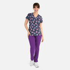 Maevn Prints Women's Scrub Top – Frosted Ornaments (1797)
