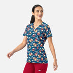 Maevn Prints Women's Scrub Top – Festive Sips (1797)