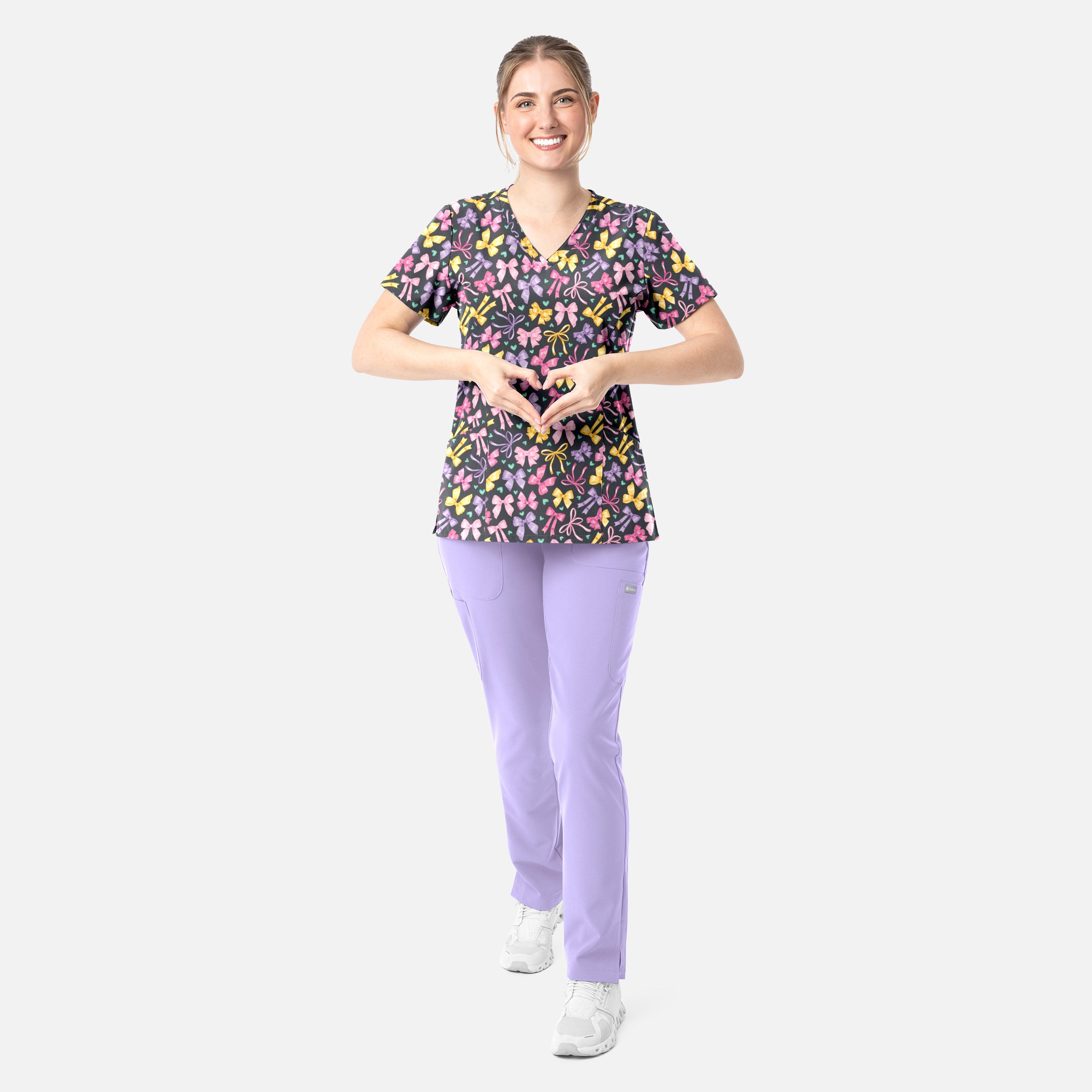 Maevn Prints Women's Scrub Top – Ribbons of Hope (1797)