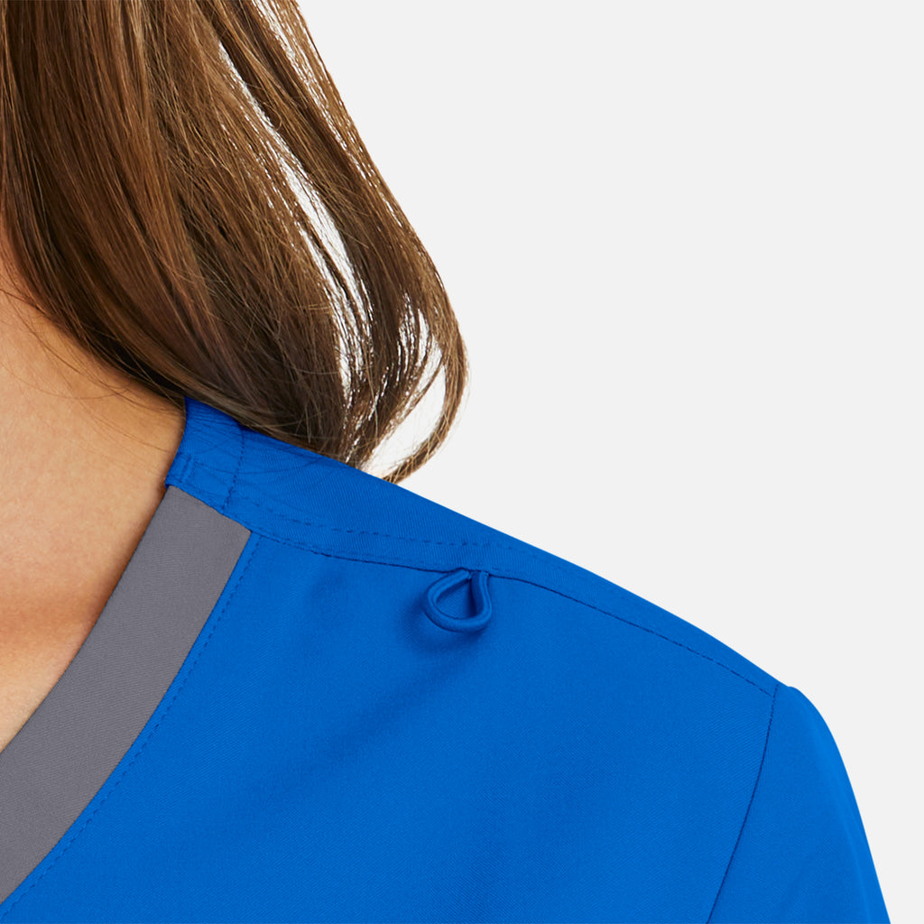 Maevn Momentum Womens Mock Wrap Top w/ Contrast Trim 5004