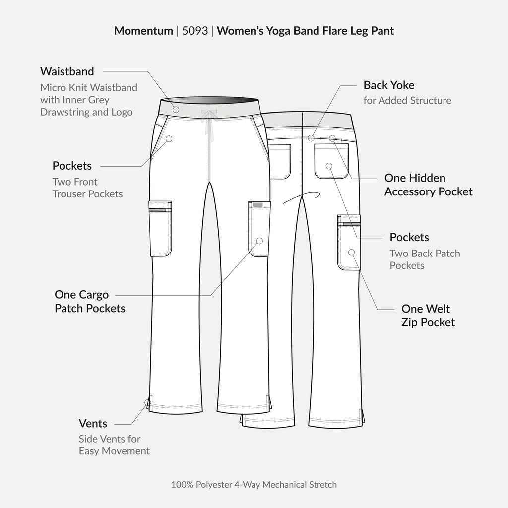 Maevn Momentum Women's Flare Leg Scrub Pant 5093