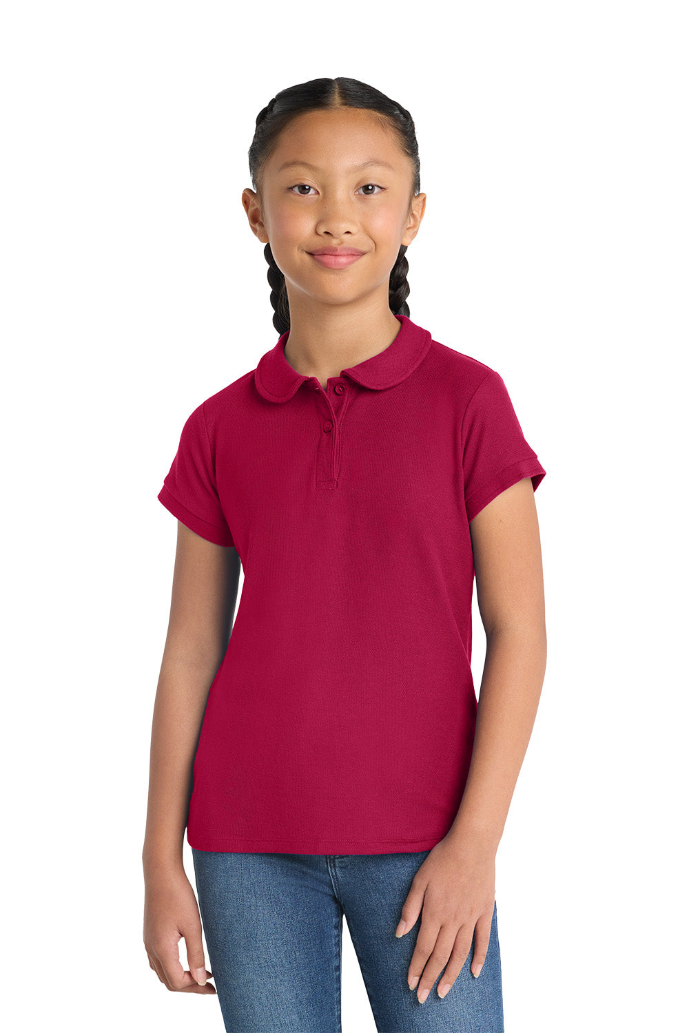 Port Authority YG503 Girls Peter Pan Collar School Polo