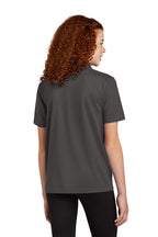 Sport-Tek YST740 youth UV performance school polo in Graphite – model back view